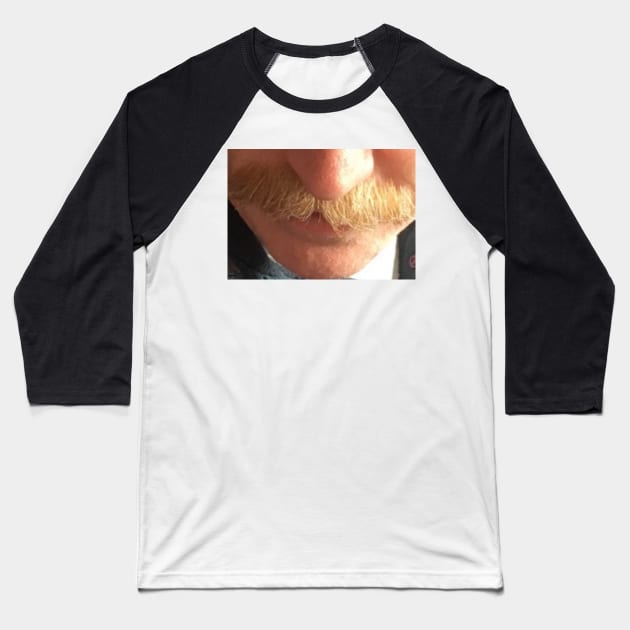 Mustache Face Baseball T-Shirt by TrackSevenBand